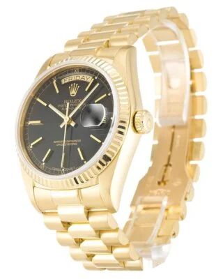 Day-Date Black Dial 18038 Perspective View