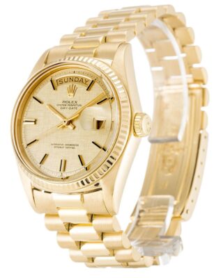 Day-Date Champagne Dial 1803 Angle Detail