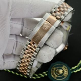 Datejust Black Dial fluted Bezel Two Tone Jubilee Bracelet
