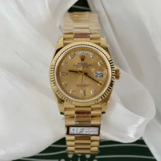 Day-Date Champagne Dial fluted Bezel Presidential Bracelet
