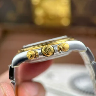 Dayton White Dial Gold Bezel Two Tone Oyster Bracelet