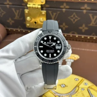 Yacht Master Black Dial Black Bezel OysterFlex Strap