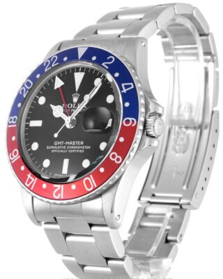 GMT-Master Black Dial 16710 "Pepsi" Angle Detail