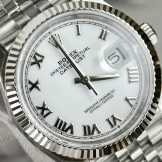 Datejust White Dial Fluted Bezel Jubilee Bracelet