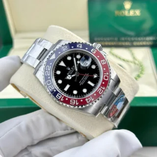 GMT Master Pepsi Black Dial Blue and Red Bezel Oyster Bracelet