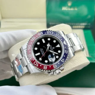 GMT Master Pepsi Black Dial Blue and Red Bezel Oyster Bracelet
