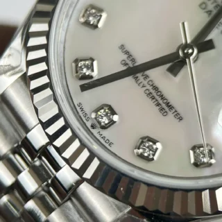 Datejust Pearl White Dial Fluted Bezel Jubilee Bracelet