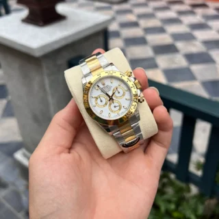 Daytona White Dial Gold Case Two Tone Oyster Bracelet