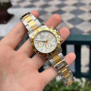 Daytona White Dial Gold Case Two Tone Oyster Bracelet