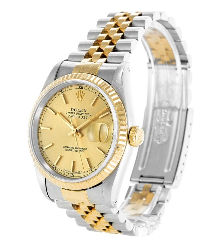 Datejust Gold Dial 16233 Perspective View
