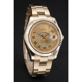 Sky-Dweller Gold Dial 80243 Angle Detail