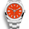 Fake Rolex Oyster Perpetual Lady 41mm Coral Red Dial 124300