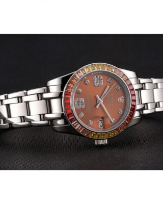 Datejust Orange Dial REP016821 Close-Up Focus