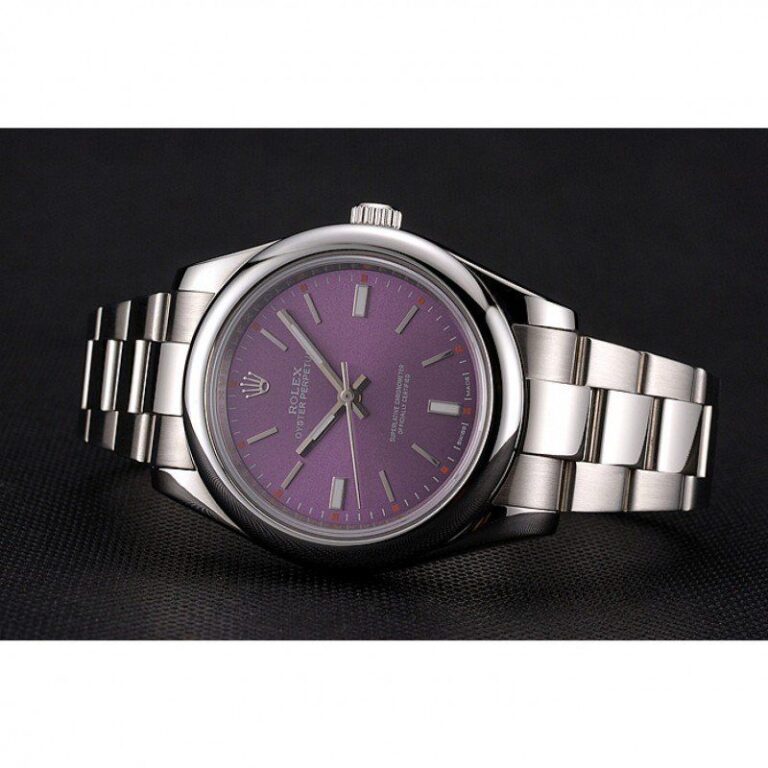 Oyster Perpetual Date Purple Dial REP016834 Close-Up Focus