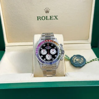 Daytona Black dial Rainbow Bezel Oyster Bracelet