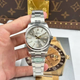 Oyster Perpetual Silver Dial Smooth Bezel Oyster Bracelet