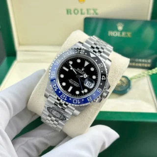GMT Master II Batgirl Black Dial Black Blue Bezel Jubilee Bracelet