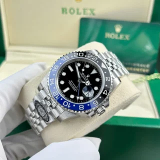 GMT Master II Batgirl Black Dial Black Blue Bezel Jubilee Bracelet