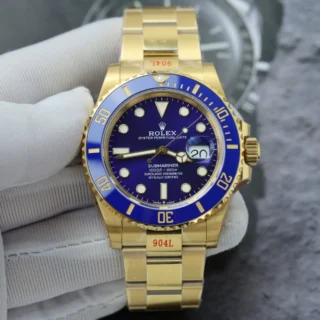 Submariner Blue Dial Blue Bezel Gold Oyster Brcelet