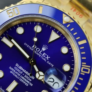 Submariner Blue Dial Blue Bezel Gold Oyster Brcelet