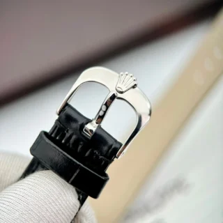 Cellini Black Dial Steel Case Black Leather Strap
