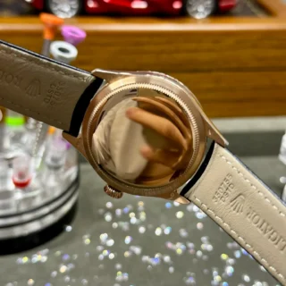 Cellini Black Dial Gold Case Black Leather Strap
