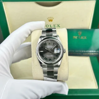 Datejust Wimbledon Rhodium Dial Smooth Bezel Oyster Bracelet