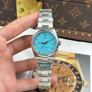 Oyster Perpetual Tiffany Blue Dial Smooth Bezel Oyster Bracelet