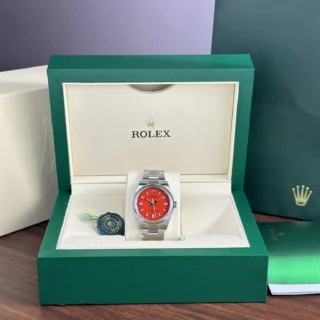 Oyster Perpetual Red Dial Oyster Bracelet