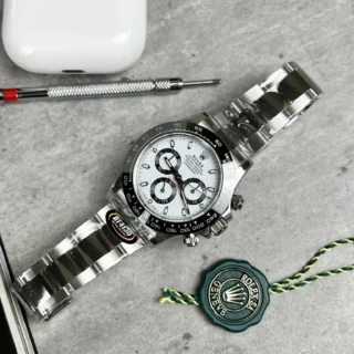 Panda White Dial Black Bezel Oyster Dial