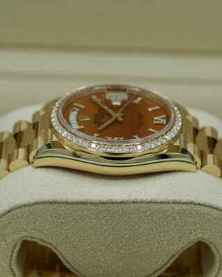 Superclone Day-Date Carnelian Dial 128348RBR Angle Detail