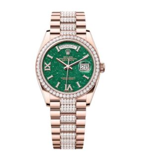 Superclone Day-Date Green Dial 128345RBR Diamond-set