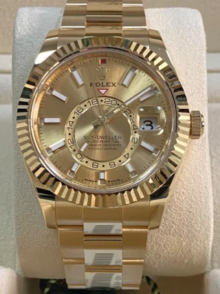 Superclone Sky-Dweller Champagne Dial 336938 Perspective View