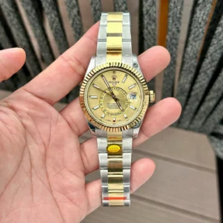Sky-Dweller Champagne dial Two Toned Oyster Bracelet