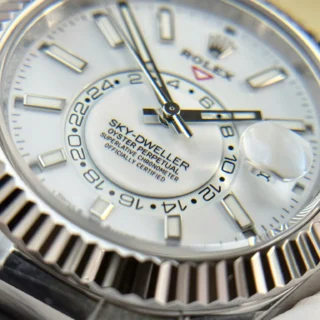 Sky-Dweller White Dial Steel Case Oysterflex Bracelet