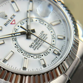Sky-Dweller White Dial Steel Case Oysterflex Bracelet