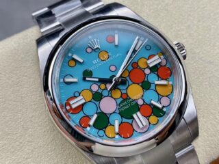 Superclone Oyster Perpetual Turquoise Dial 124300 Perspective View