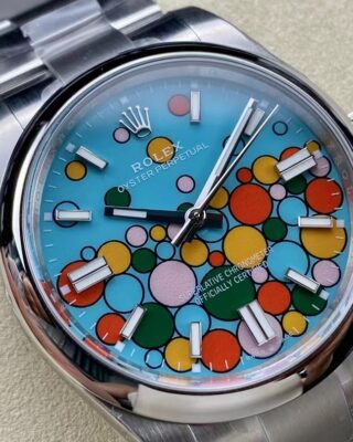 Superclone Oyster Perpetual Turquoise Dial 124300 Perspective View