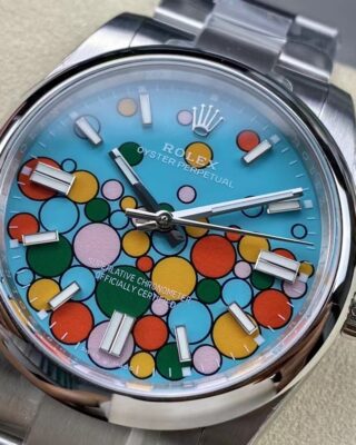 Superclone Oyster Perpetual Turquoise Dial 124300 Angle Detail