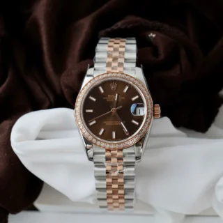 Datejust Chocolate Dial Fluted Bezel Jubilee Bracelet
