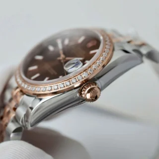 Datejust Chocolate Dial Fluted Bezel Jubilee Bracelet