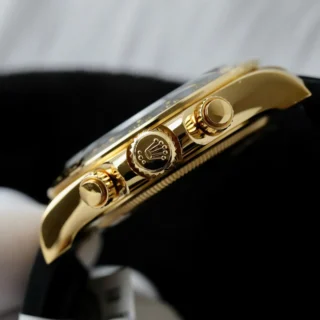 Daytona Black Dial Black Bezel Golden Case Oysterflex Bracelet