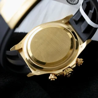 Daytona Black Dial Black Bezel Golden Case Oysterflex Bracelet
