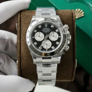 Daytona Black Dial Steel Bezel Oyster Bracelet