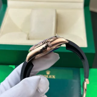 Sky Dweller Chocolate Dial Rose Gold Case Oysterflex Bracelet