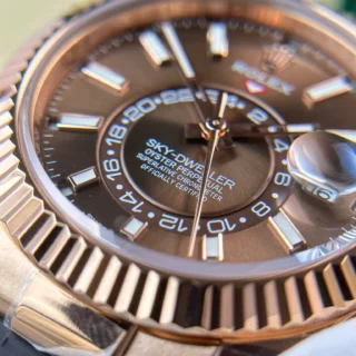 Sky Dweller Chocolate Dial Rose Gold Case Oysterflex Bracelet