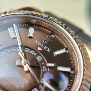 Sky Dweller Chocolate Dial Rose Gold Case Oysterflex Bracelet