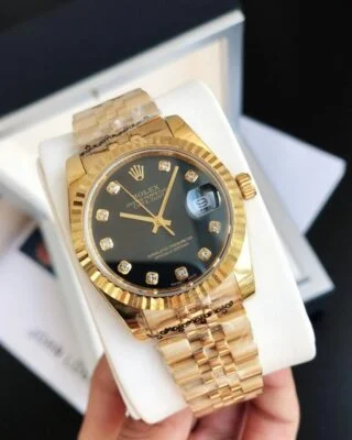 Datejust RG/RG Jub Black/Dial Perspective View