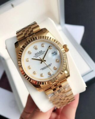 Datejust RG/RG Jub White/Dial Perspective View