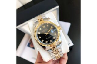 Datejust RG/SS Jub Black/Dia Perspective View